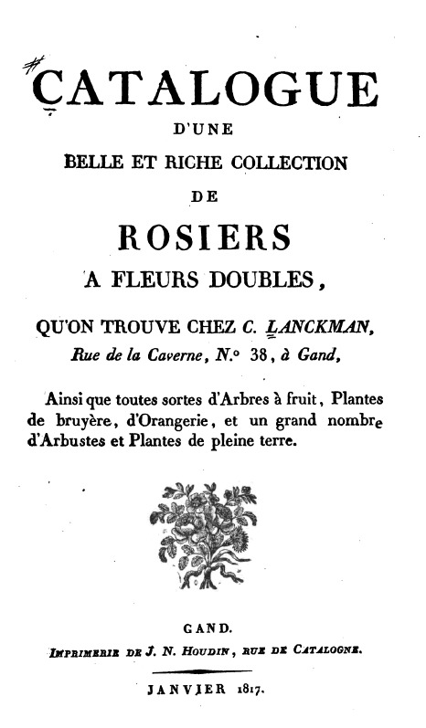 'Catalogue d'une belle et riche collection de Rosiers à fleurs doubles...Lanckman'  photo
