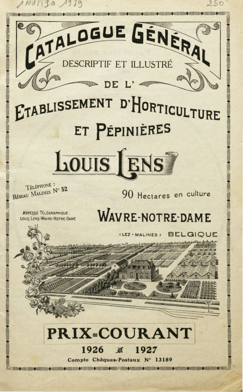 'Catalogue Général descriptif et illustré de l'Etablissement d'Horticulture et Pépinières Louis Lens'  photo